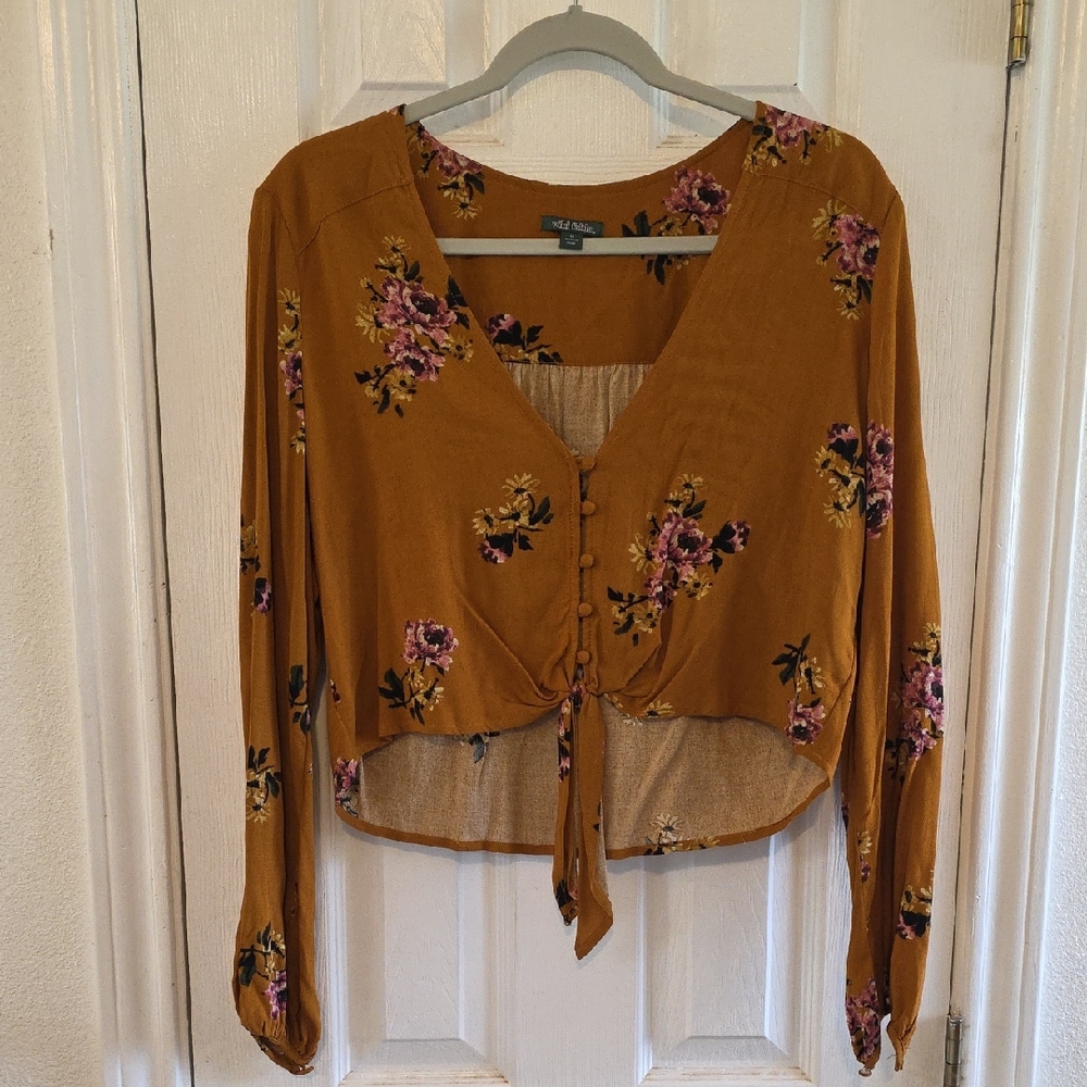 Wild Fable Mustard Floral Blouse
